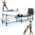 Foldable Pilates Reformer, Pilates Machine for Home Use, with Dual Resistance- Springs and Cords, Pilates Equipment for Home Workouts with Jump Board, up to 400 LBS