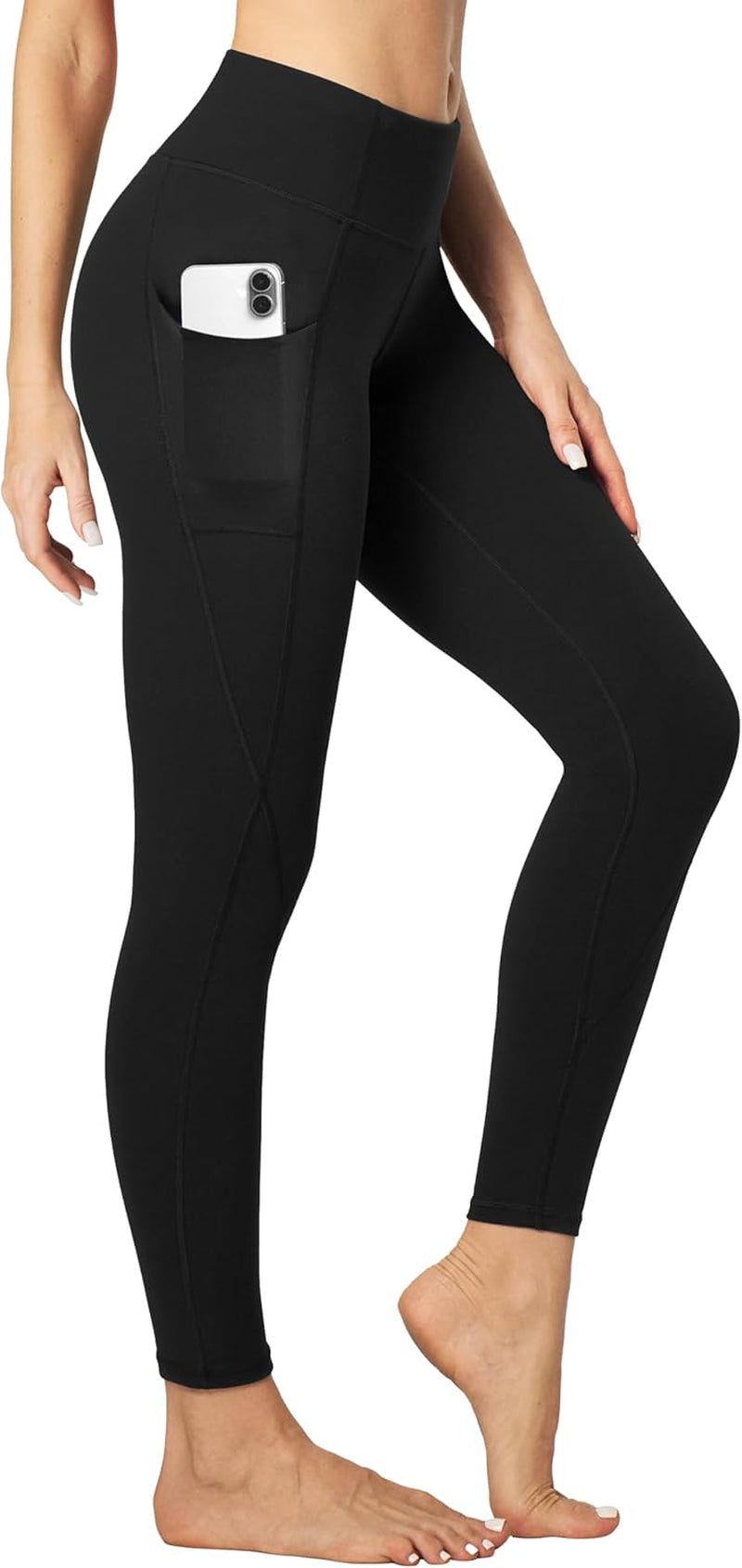 Women's High-Waisted Compression Leggings with Pockets for Tummy Control and Workout Performance