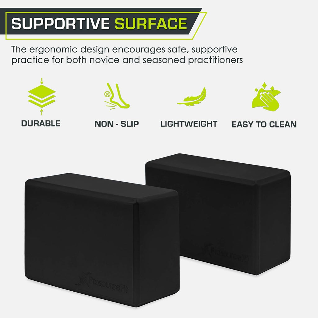 Foam Yoga Blocks, High Density EVA Yoga Bricks 4”X 6” X 9” (Set of 2)