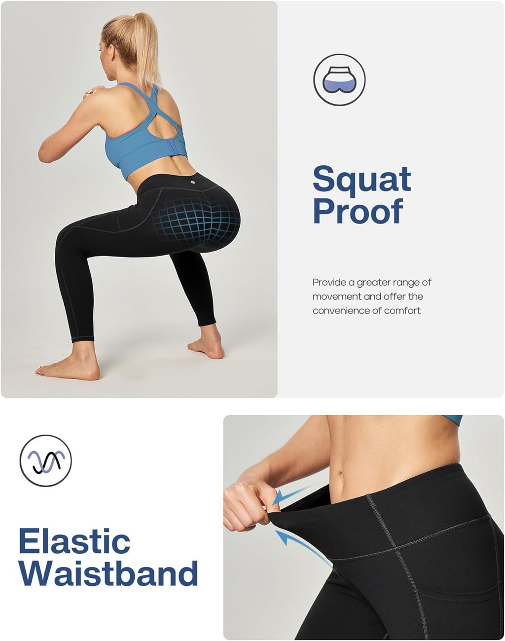 Women's High-Waisted Compression Leggings with Pockets for Tummy Control and Workout Performance