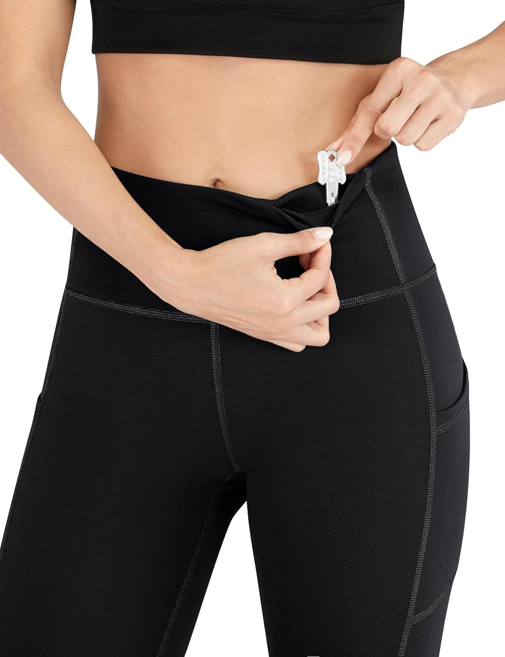Women's High-Waisted Compression Leggings with Pockets for Tummy Control and Workout Performance
